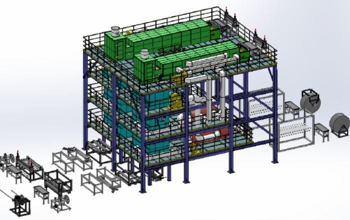 3 IXPE gas foaming machine lines exported abroad are being assembled in our factory