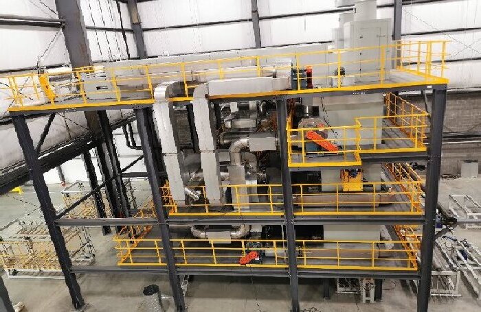 Вертикальная печь для вспенивания с газовым нагревом