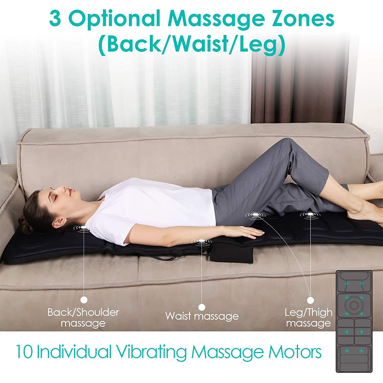 Vibrating Heated Massage Mattress Pad
