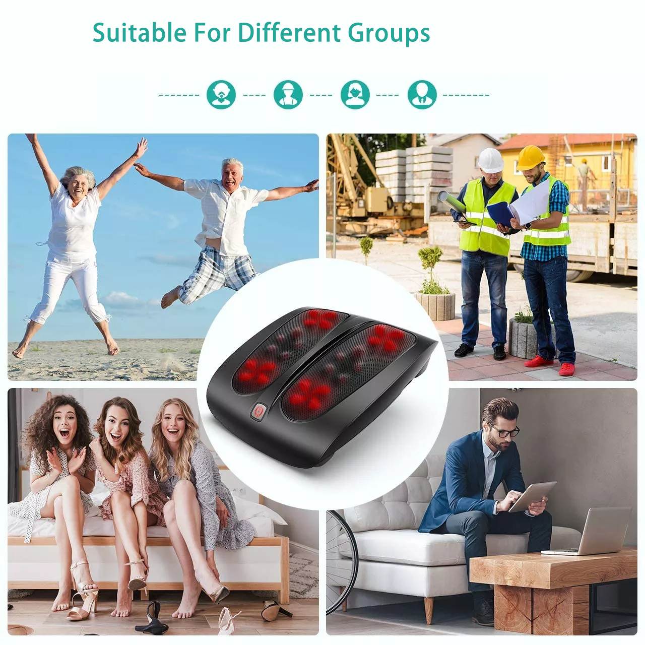 shiatsu foot massager with acupressure and heat