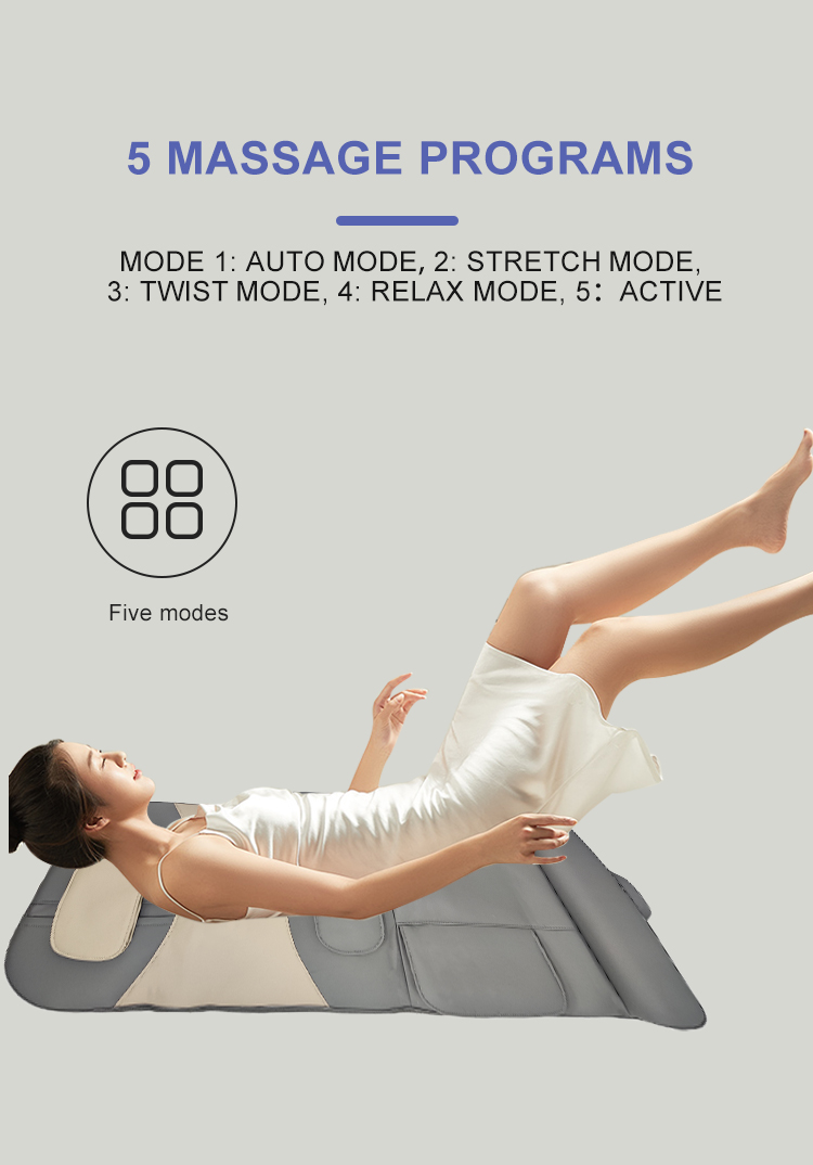 Foldable Shiatus Stretching Heating Airbags Massage Mattress