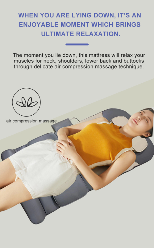 Foldable Shiatus Stretching Heating Airbags Massage Mattress