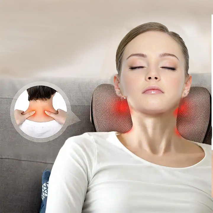 Almohada de masaje Shiatsu de amasamiento 3D eléctrica portátil