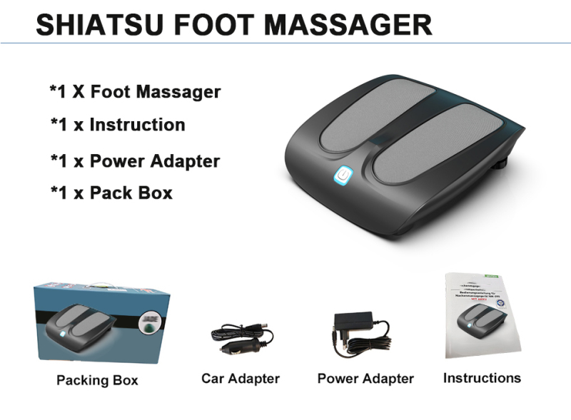 Shiatsu Acupressão Amassador Aquecedor Massageador de Pés