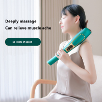 Pistola de masaje portátil con forma de delfín para cuello y hombros