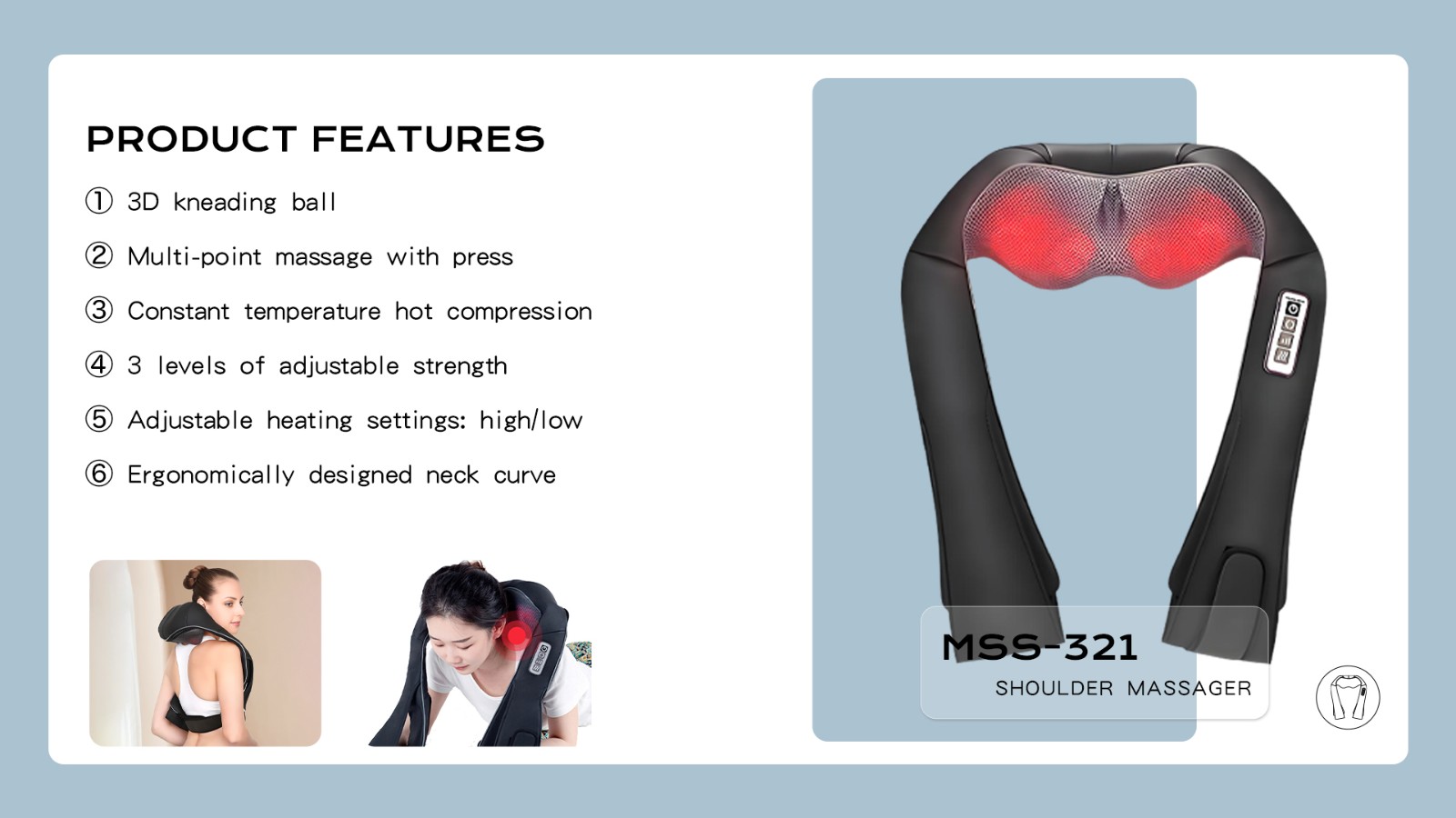 Rechargeable neck Massager