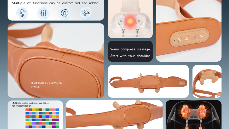 Máy mát xa cổ du lịch nhỏ gọn Máy mát xa cổ vai gáy và lưng Gối kéo giãn cổ Máy mát xa cổ Master Hand