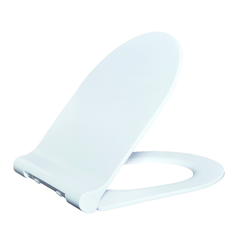 Asiento de inodoro de duroplast blanco con cierre automático en forma de U