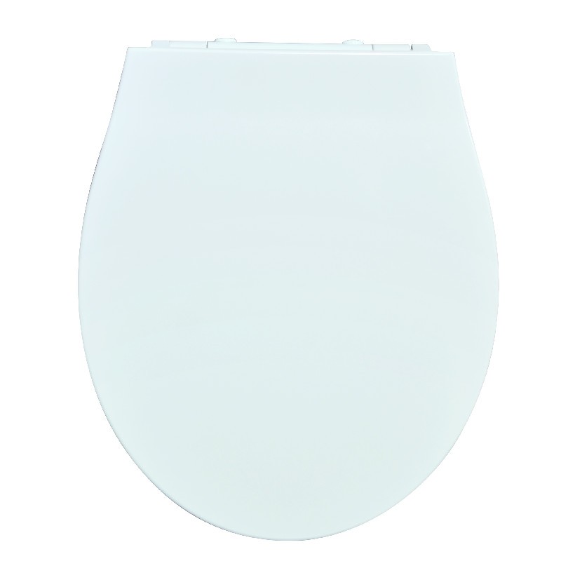 Sedile WC a ciotola rotonda con chiusura morbida colore bianco