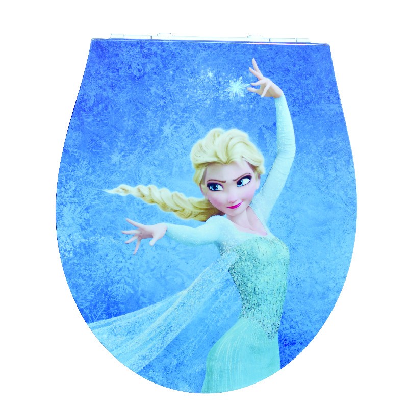 Custom Design Disney Frozen Print dunne WC Uf ronde toiletbril