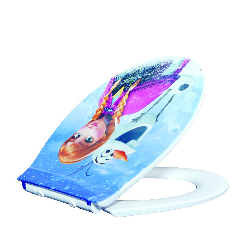 Diseño personalizado Disney Frozen Print fino WC Uf asiento de inodoro redondo