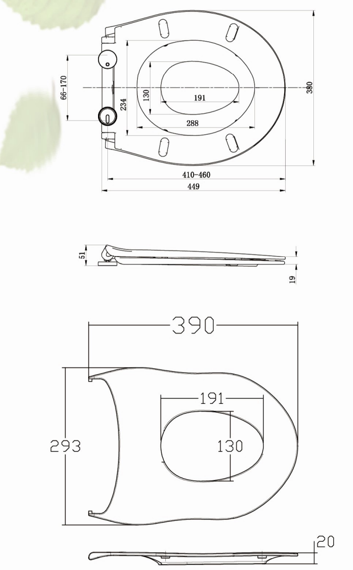 assento de vaso sanitário oval alongado