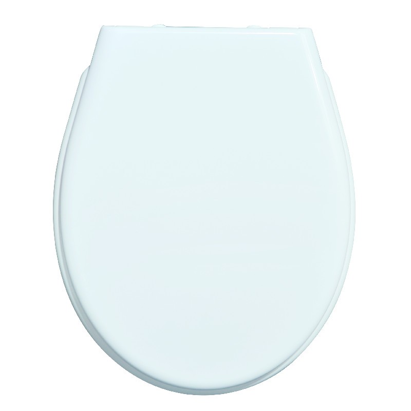 Imitate MDF Urea Pattern White Large Round Fix Self Closing Toilet Seat