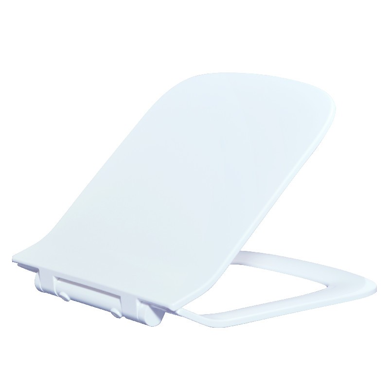 European Soft Close Wall Mount White Square UF Toilet Seat