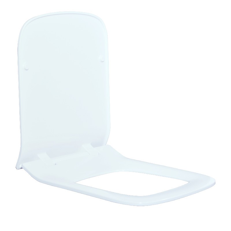 European Soft Close Wall Mount White Square UF Toilet Seat