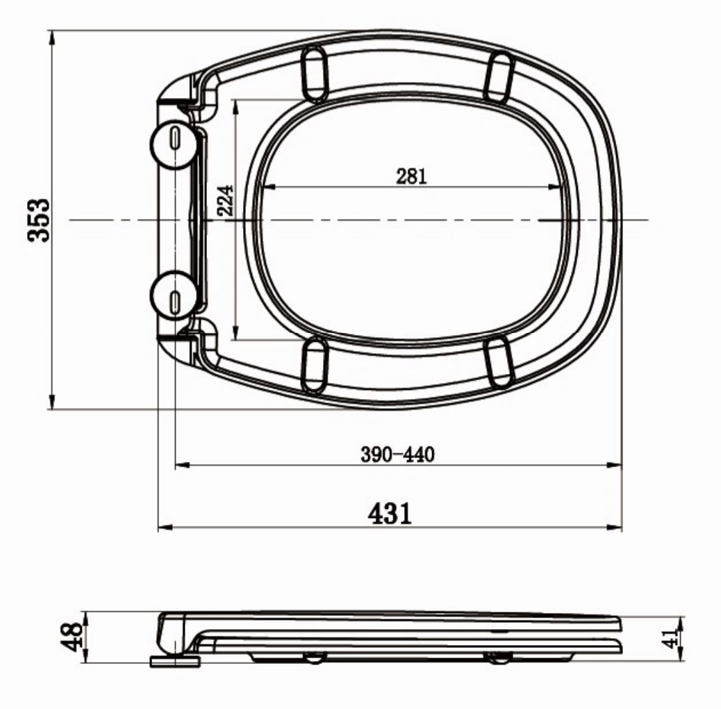 d shape quick release toilet seat