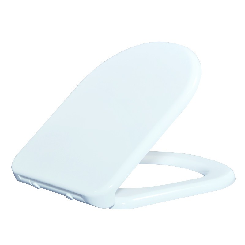 Stainless Steel Hinge Slim D Shape Soft Close Toilet Seat