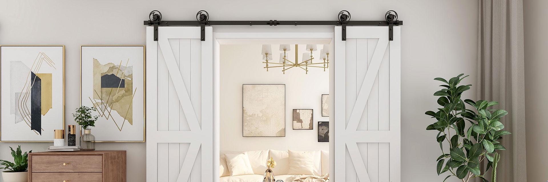 Basic Style Barn Door Hardware Carbon Steel, Barn Door Accessories, Big