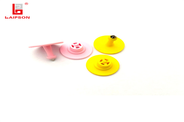 Basf Okrągły TPU Odporny na manipulacje widoczny kolczyk w kolorze różowym do identyfikacji zwierząt gospodarskich