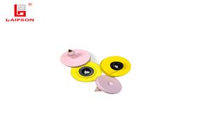 BASF TPU Pink Round RFID Swine Goat Cattle Ear Tag For Farm Management