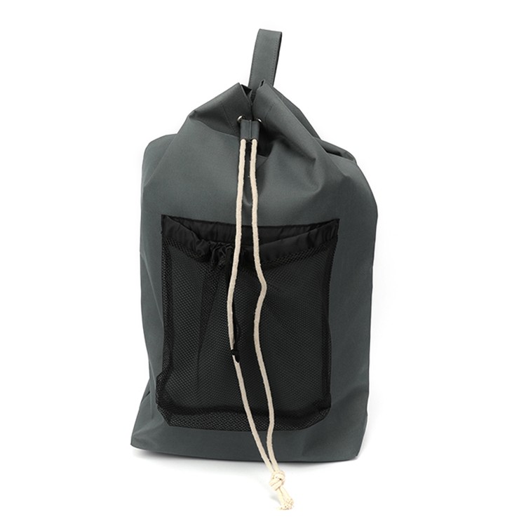 Серый рюкзак для стирки с плечевым ремнем и сетчатой ​​сумкой