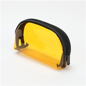 Mini sac en PVC transparent Sac de maquillage cosmétique jaune translucide