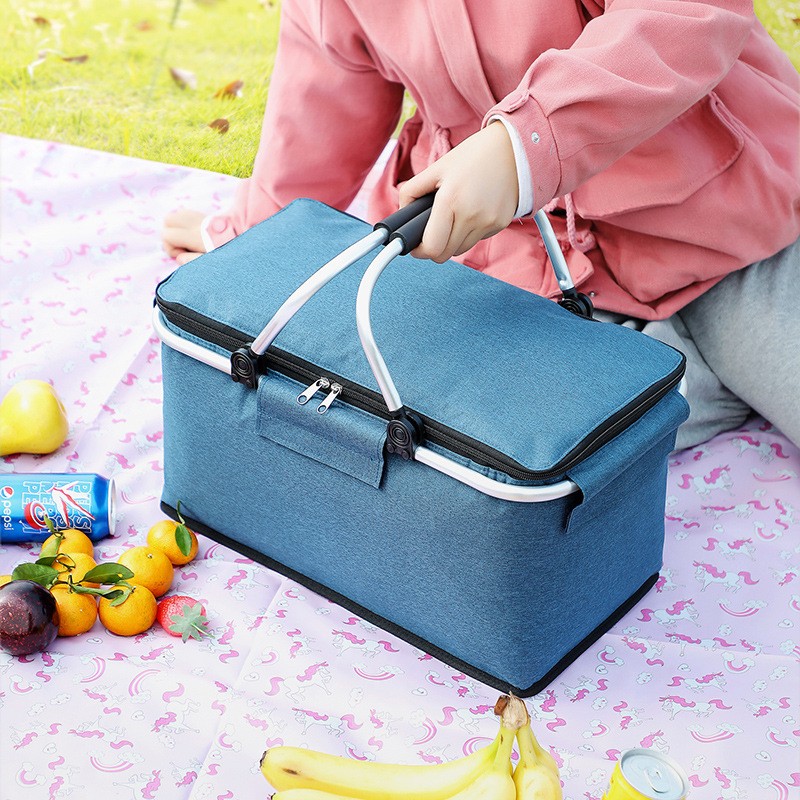 Складная толстая сумка для обеда для пикника с изолированным ведром на открытом воздухе