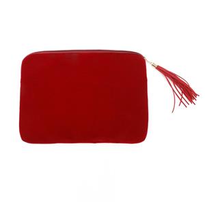 Bright Red Flannel Velvet Laptop Case Tablet Bag With Tassel