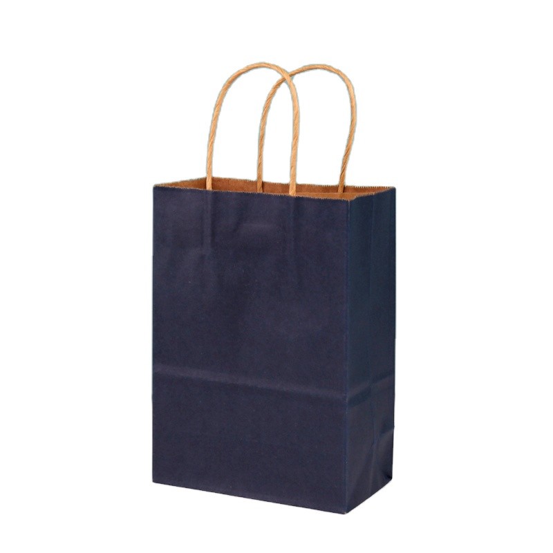 Personalize Recycled Brown Paper Bag With Handle For Food Takeaway