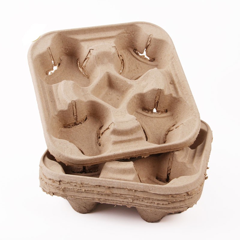 2 Cup 4 Cup Disposable Paper Pulp Coffee Cup Holder Tray