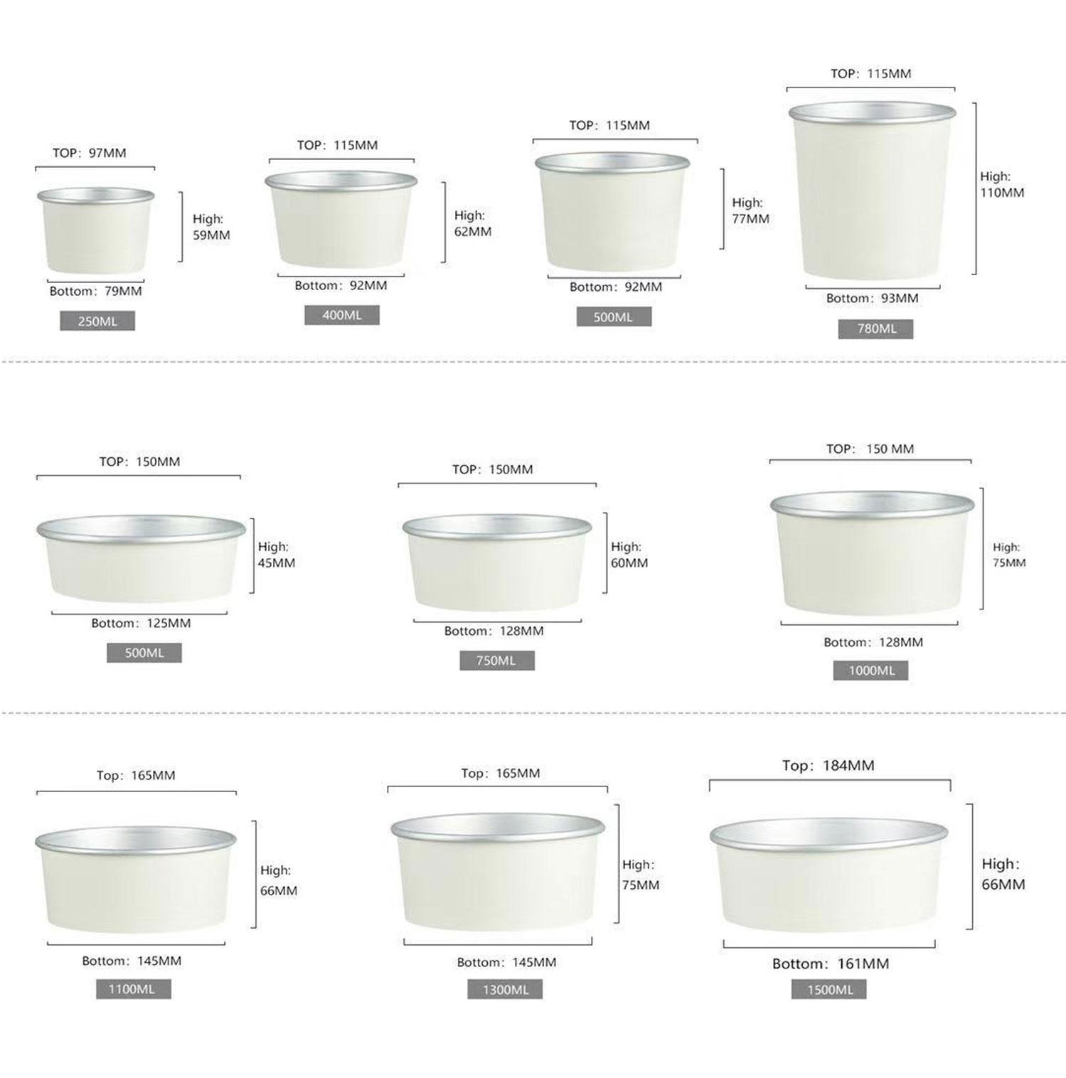 500ml paper bowl