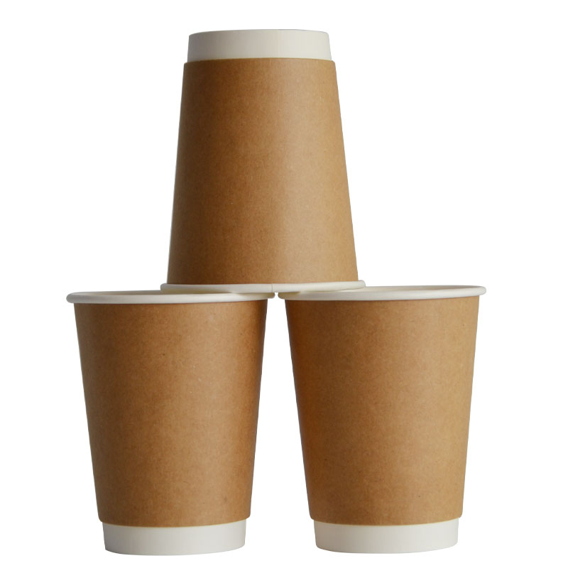 Disposable Biodegradable Take Away Coffee Cups Double Walled With Lid