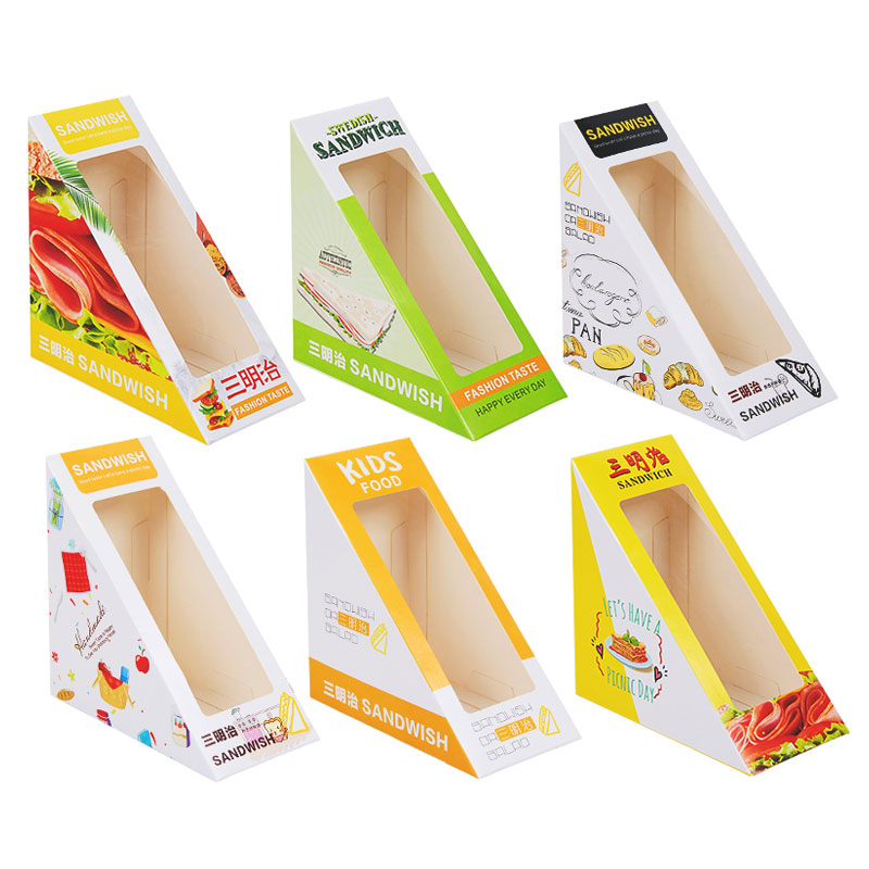 Sandwich Paper Box Packaging Kraft Paper Hotdog Sandwich Lunch Box