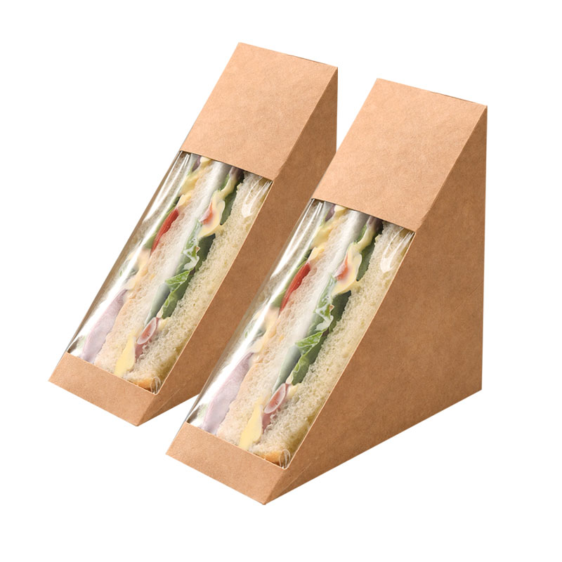 Boîte à sandwich en papier d'emballage Boîte à lunch pour sandwich à hot-dog en papier kraft