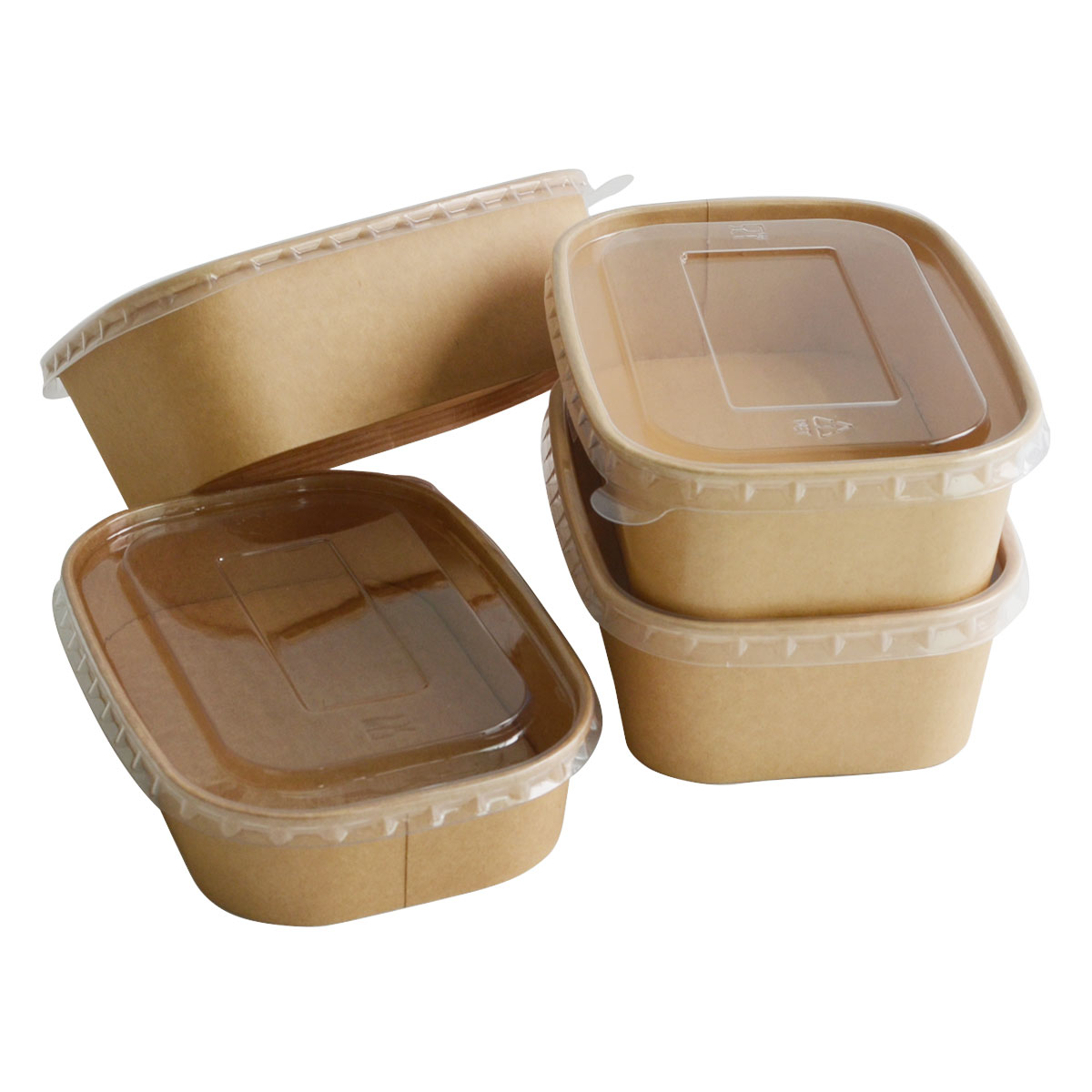 Eco Bamboo Food Container Take Away Paper Lunch Box Fast Food Packaging Box