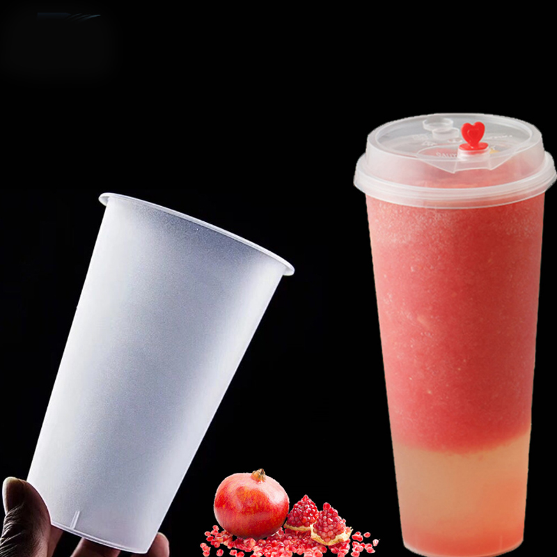 8 Oz Recycled Plastic Juice Ice Cream Cup With Straw