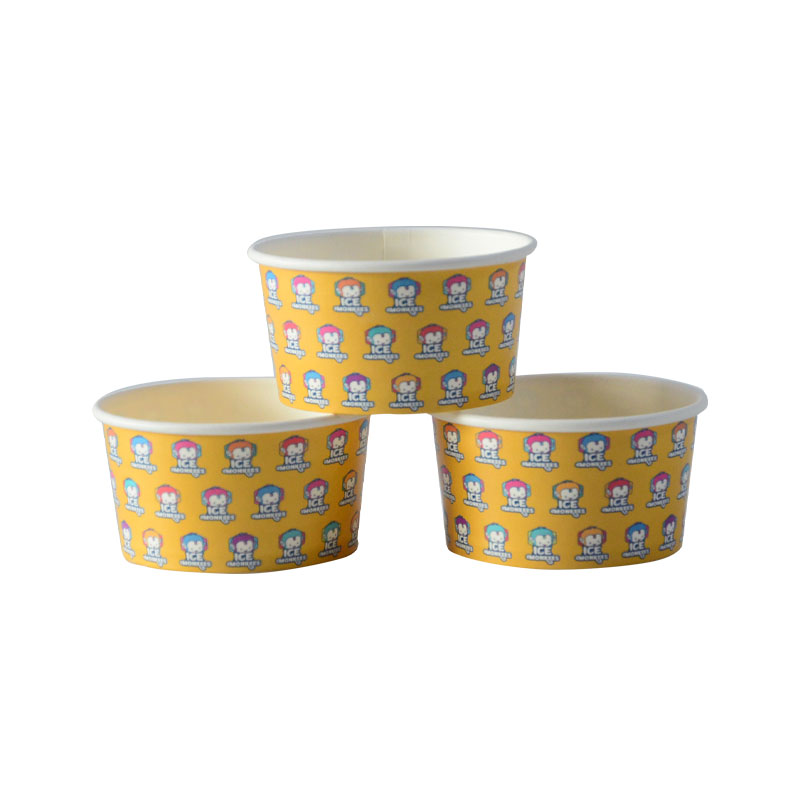 8oz 10oz 12oz Pink Paper Ice Cream Bowls For Snack