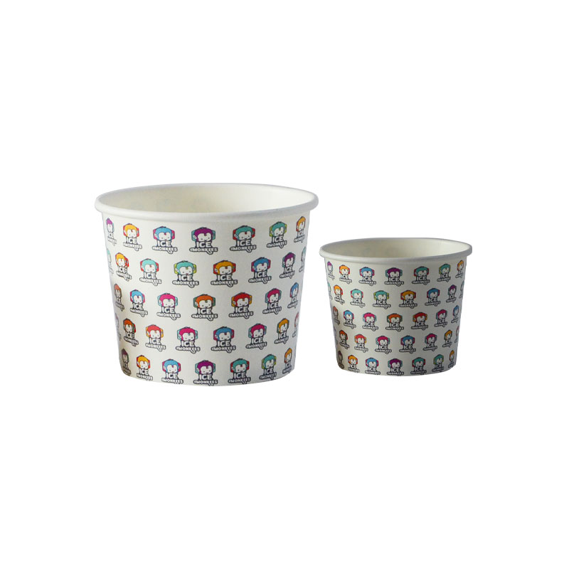 8oz 10oz 12oz Pink Paper Ice Cream Bowls For Snack
