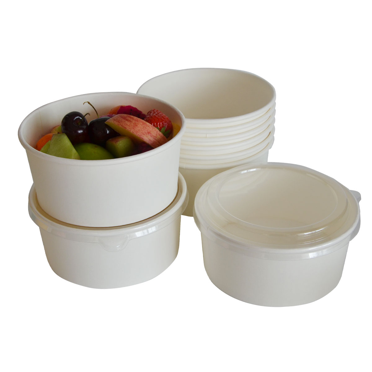 8oz 10oz 12oz Pink Paper Ice Cream Bowls For Snack