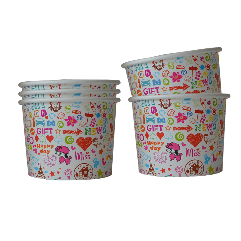 520cc Printing Paper Bowl Cup Food Packing Containers