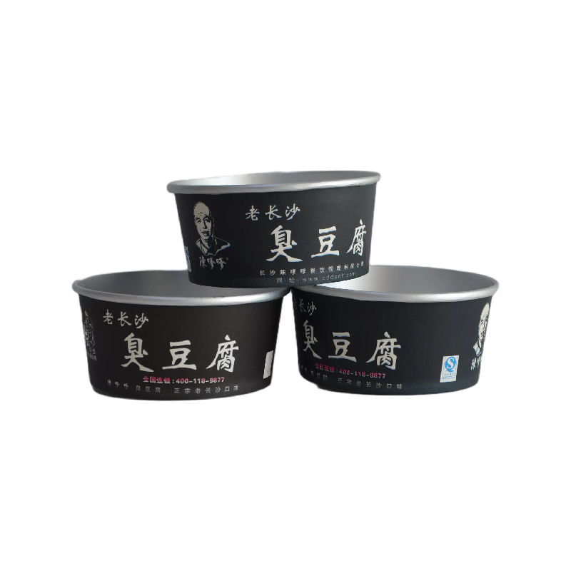 32 Oz Best Disposable Black Paper Soup Bowls With Lids For Hot Food