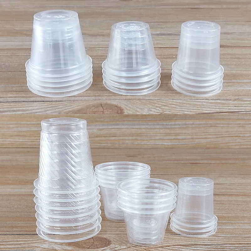 U Shape PP PET Plastic Clear Bar Drink Shot Cup With Lid