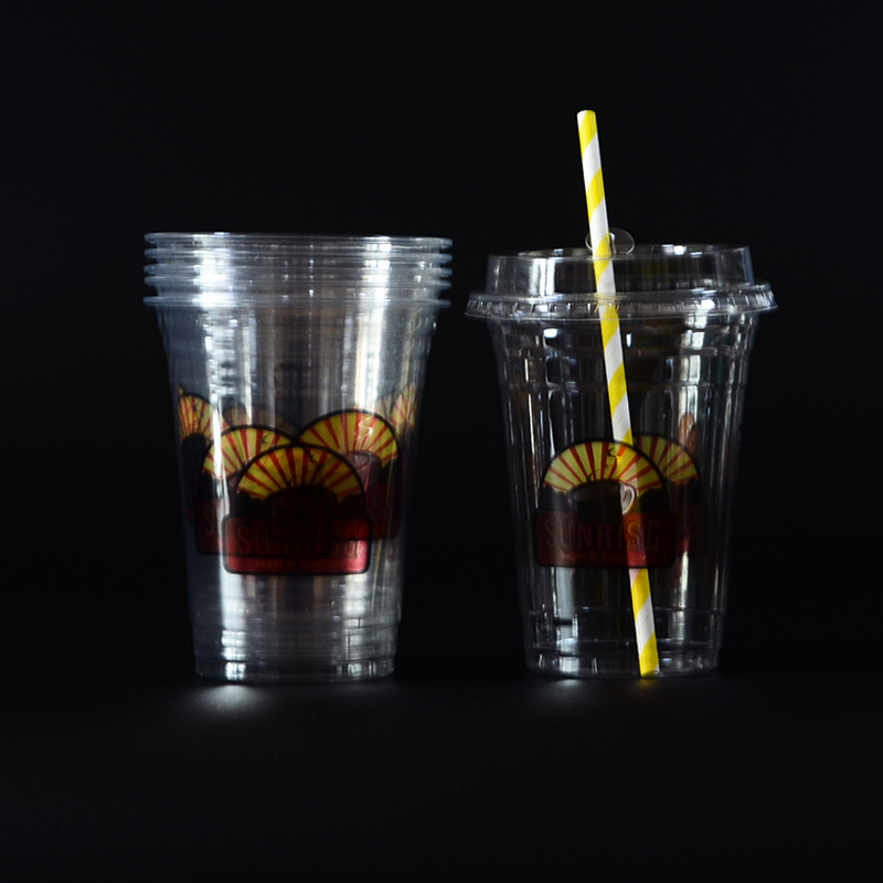U Shape PP PET Plastic Clear Bar Drink Shot Cup With Lid
