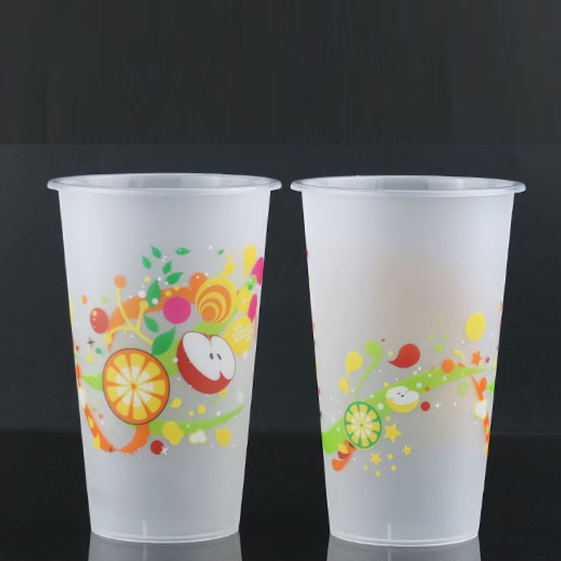 كوب من البلاستيك Bpa مجاني 16 أونصة شاي فقاعات زبادي ماء بارد أكواب بلاستيكية