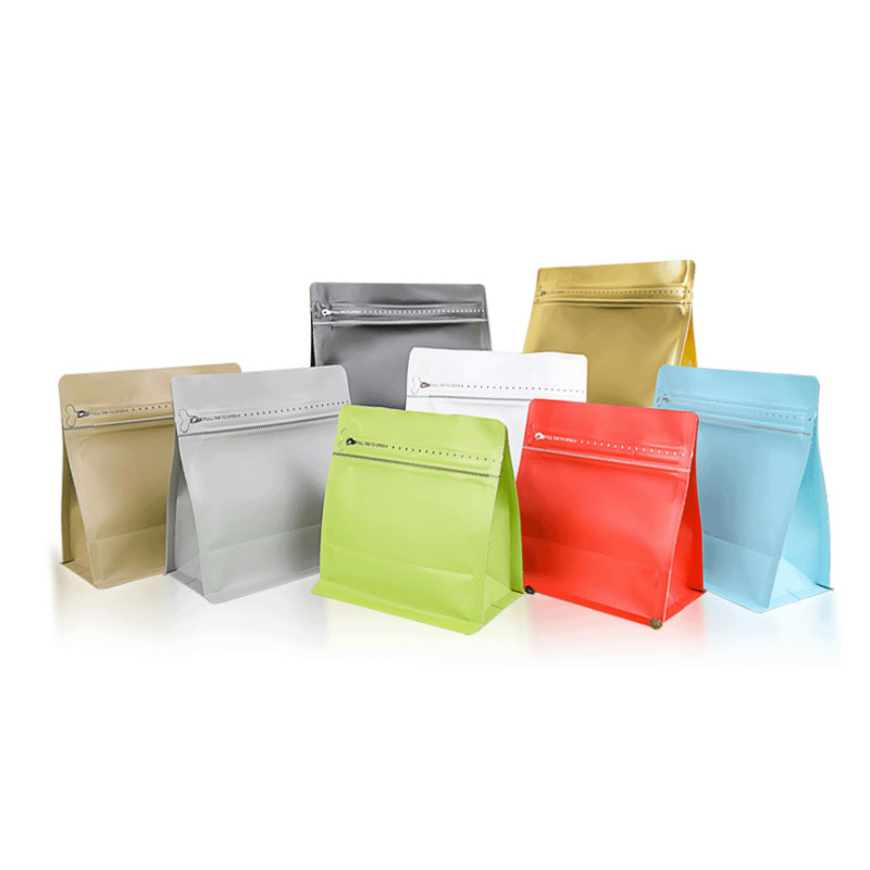 Custom Printed Side Gusset Kraft Coffee Bean Packaging Bags With Valve