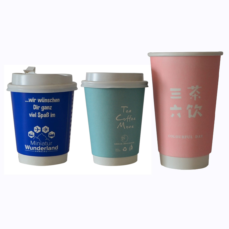 Customized Eco Friendly disposable Tiny Paper Treat Tea Cups With lid