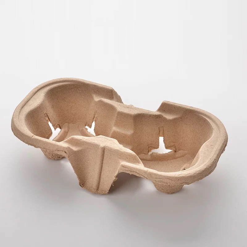 2 Cup 4 Cup Disposable Paper Pulp Coffee Cup Holder Tray