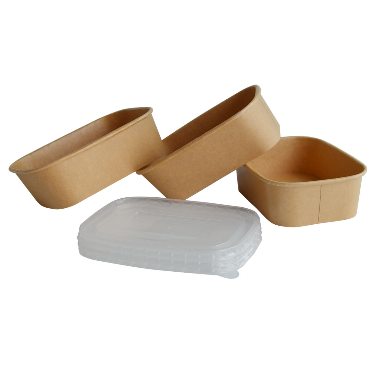 Customize PLA or Aqueous lining kraft paper food and salad bowl and lid multi-size