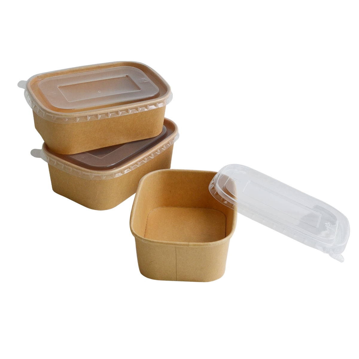 Disposable eco friendly Paper bowl for salad noodle passta Kraft paper bowl with lid