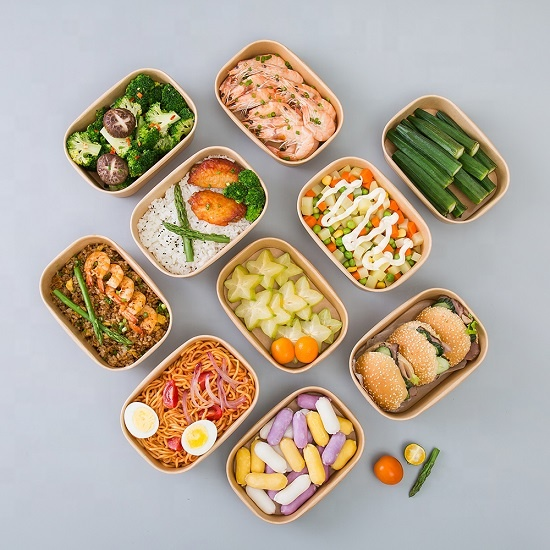 Takeout Bamboo Bread Paper Box Sushi Rice Takeaway Packaging Box